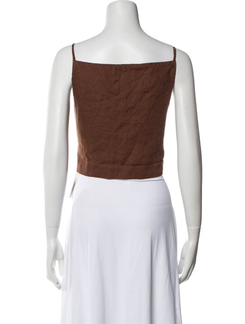 Reformation Linen Square Neckline Crop Top