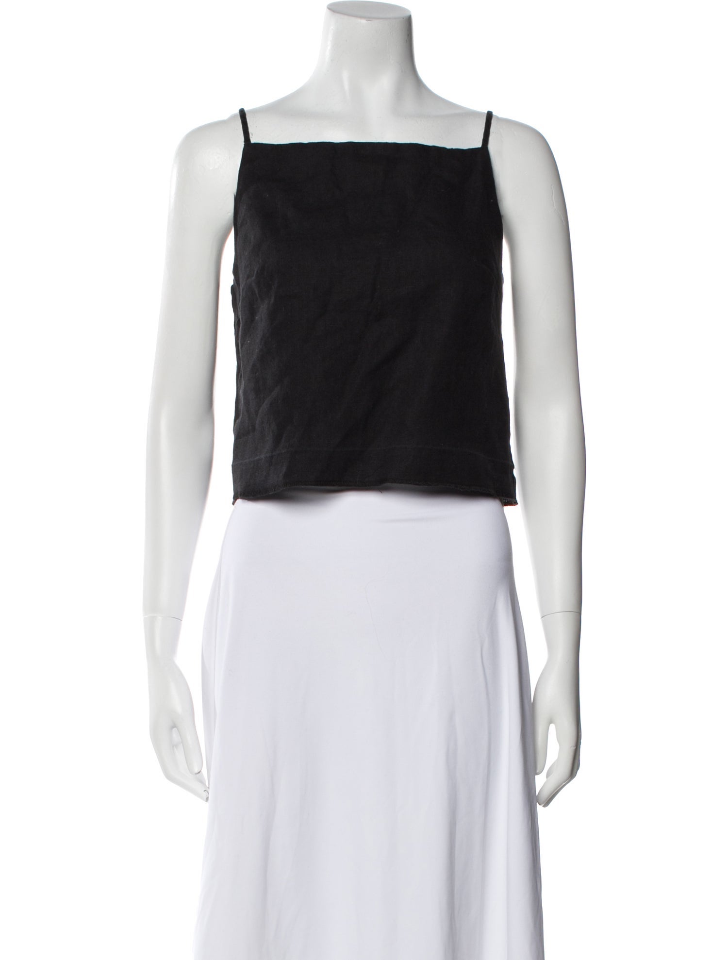 Reformation Linen Square Neckline Crop Top