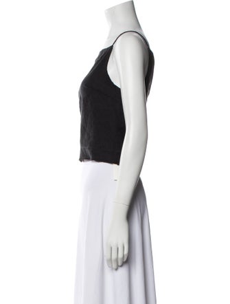 Reformation Linen Square Neckline Crop Top