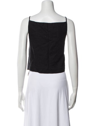 Reformation Linen Square Neckline Crop Top