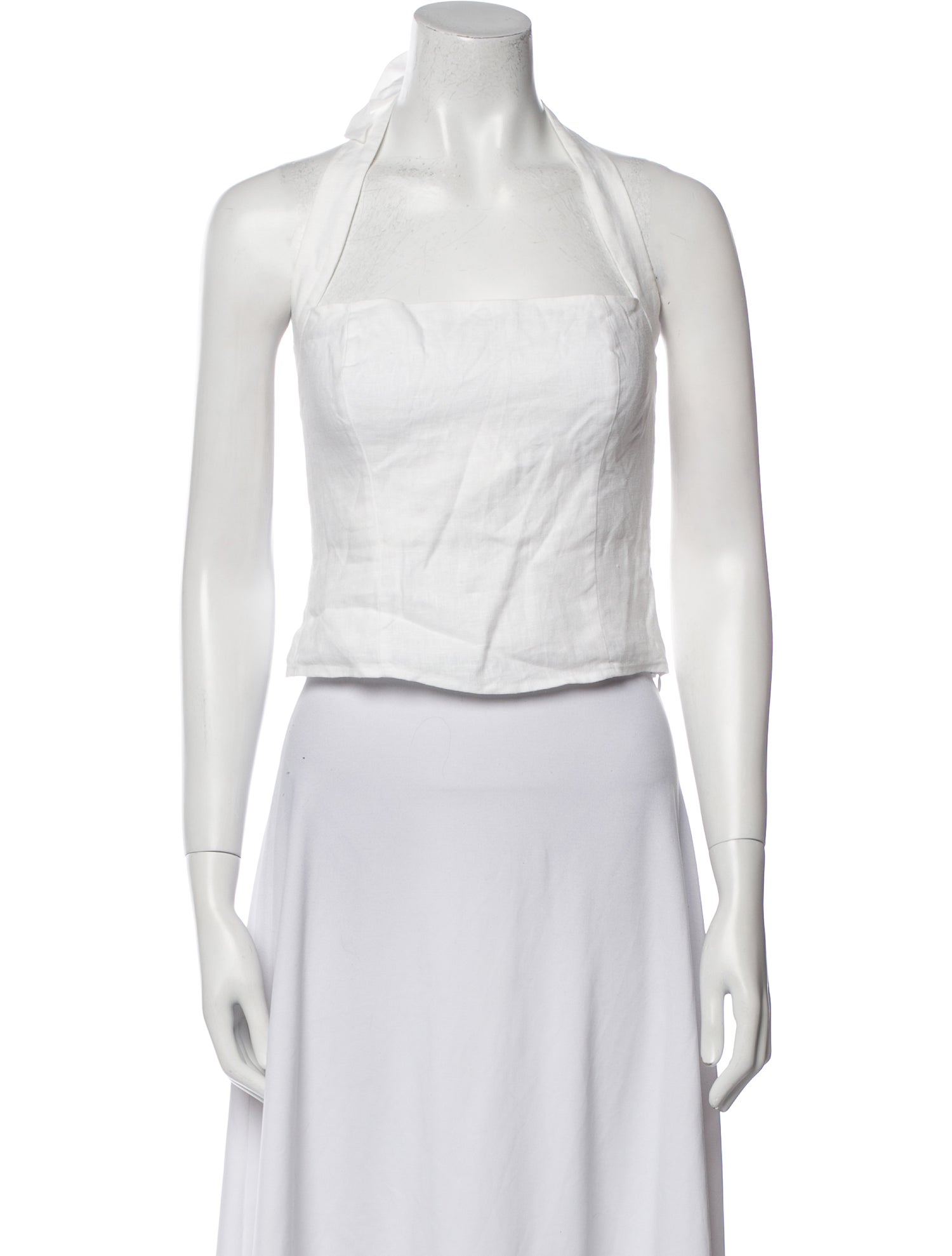 Reformation Linen Halterneck Crop Top