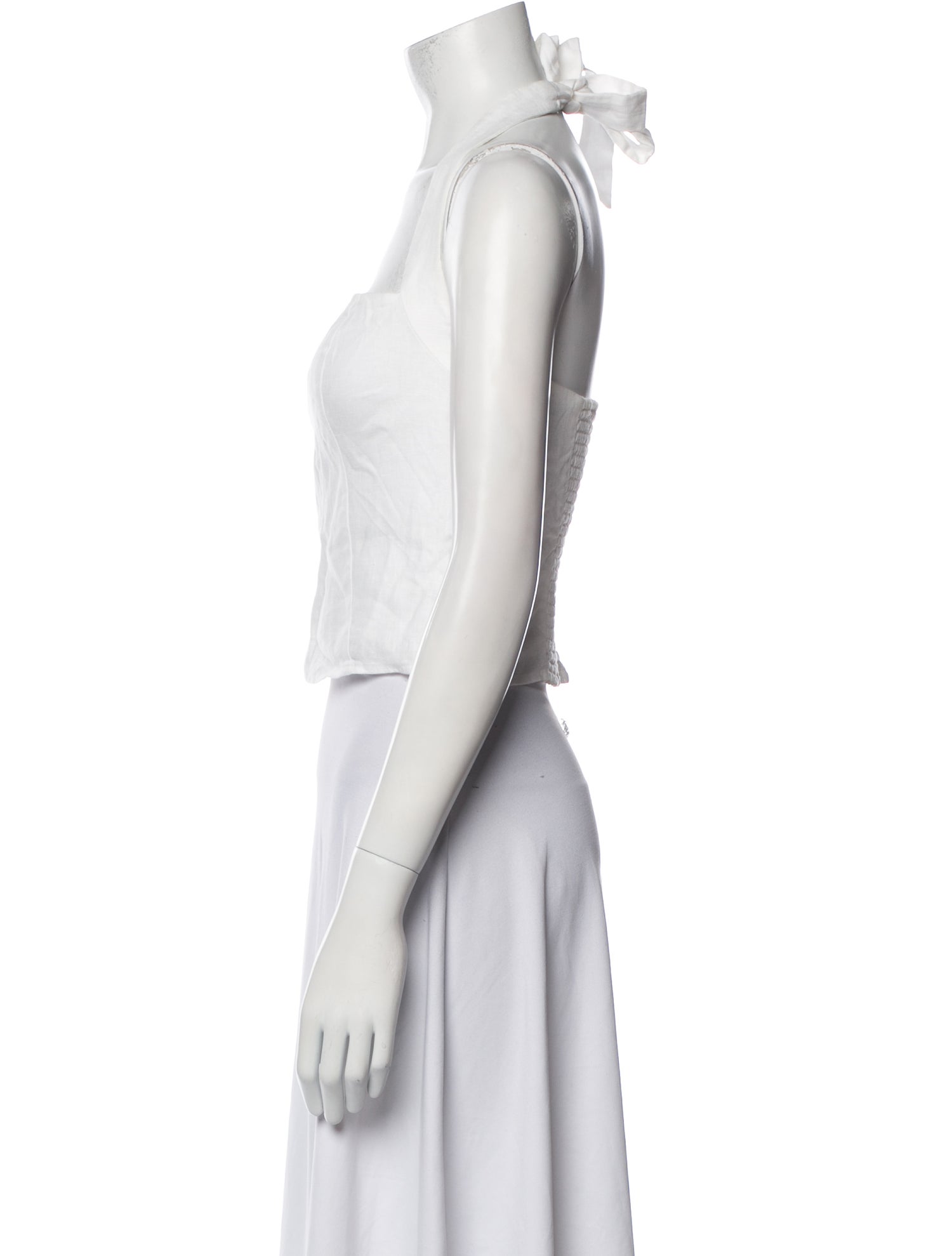 Reformation Linen Halterneck Crop Top