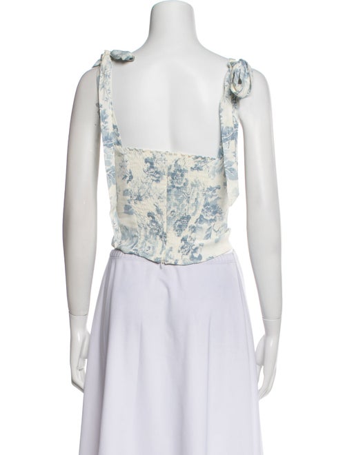 Reformation Floral Print Square Neckline Crop Top