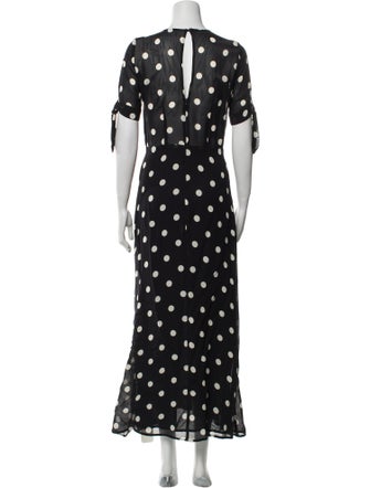 Reformation Polka Dot Print Long Dress