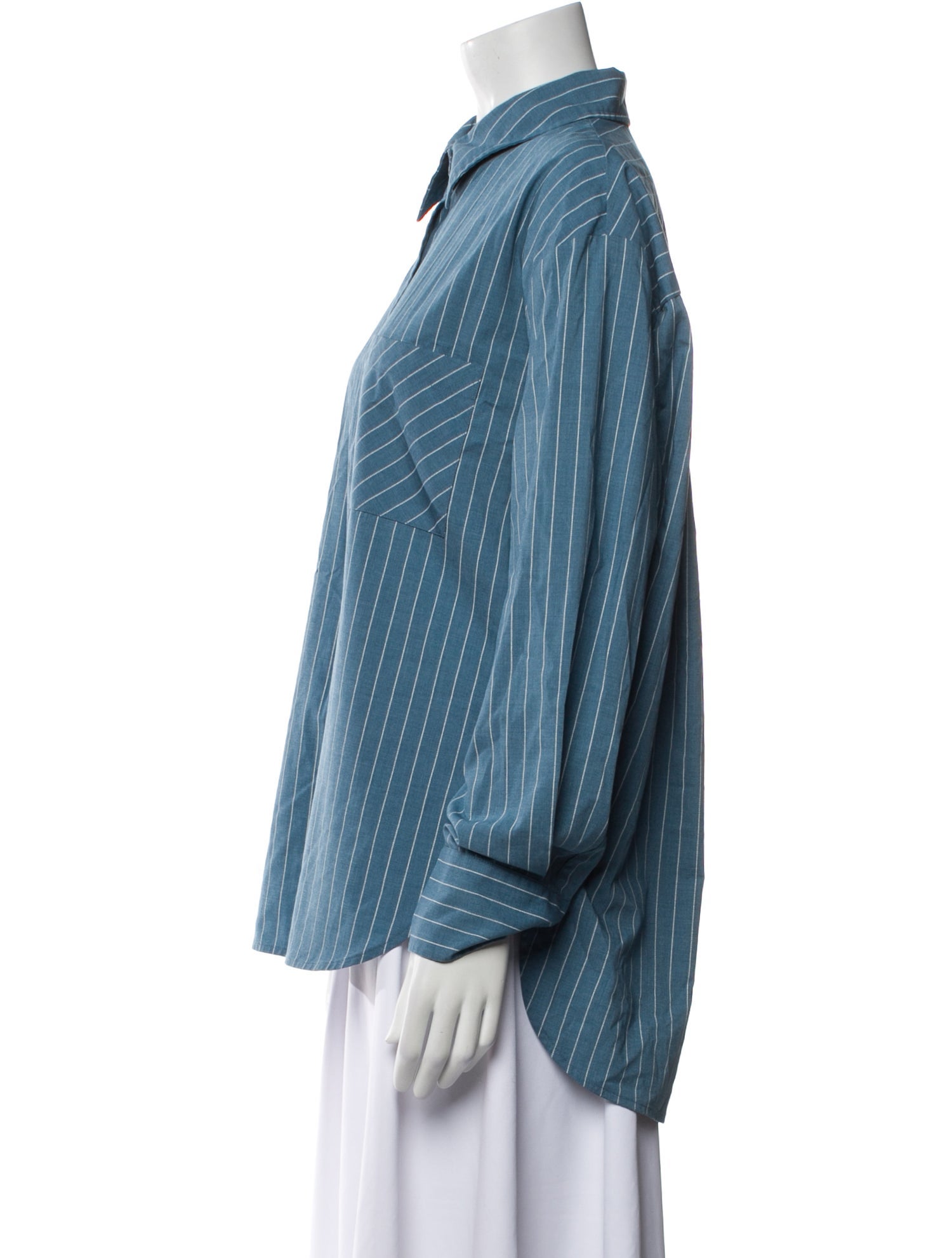 Reformation Striped Long Sleeve Button-Up Top