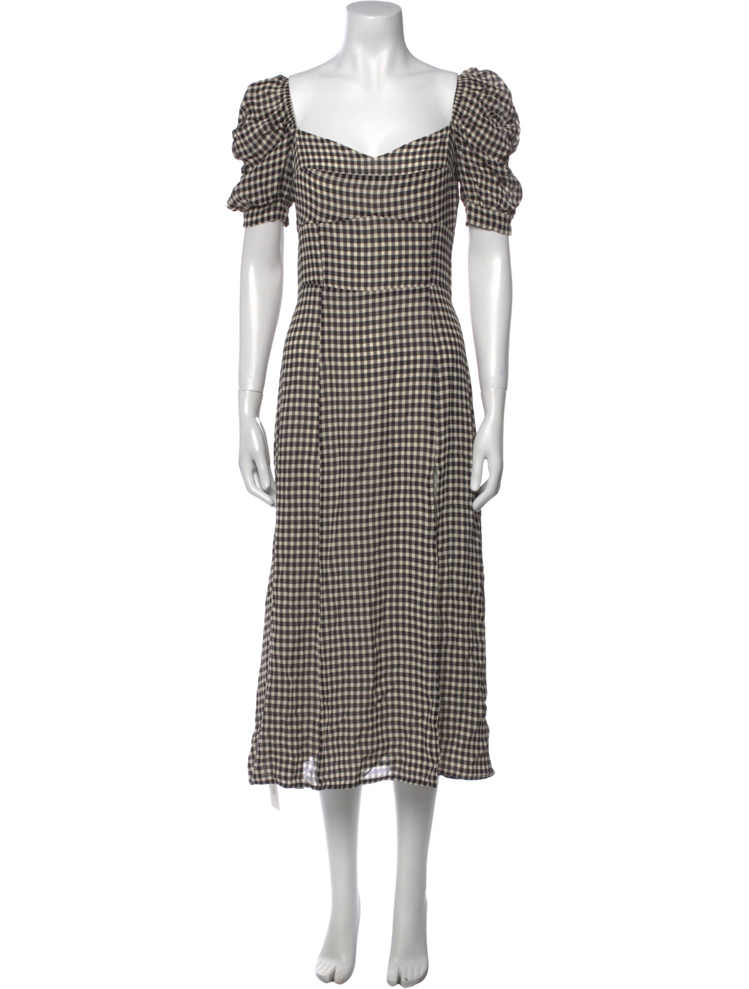 Reformation Plaid Print Long Dress