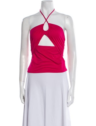 Reformation Halterneck Sleeveless Crop Top