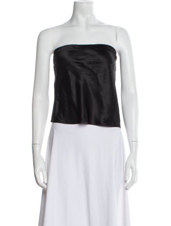 Reformation Silk Strapless Crop Top