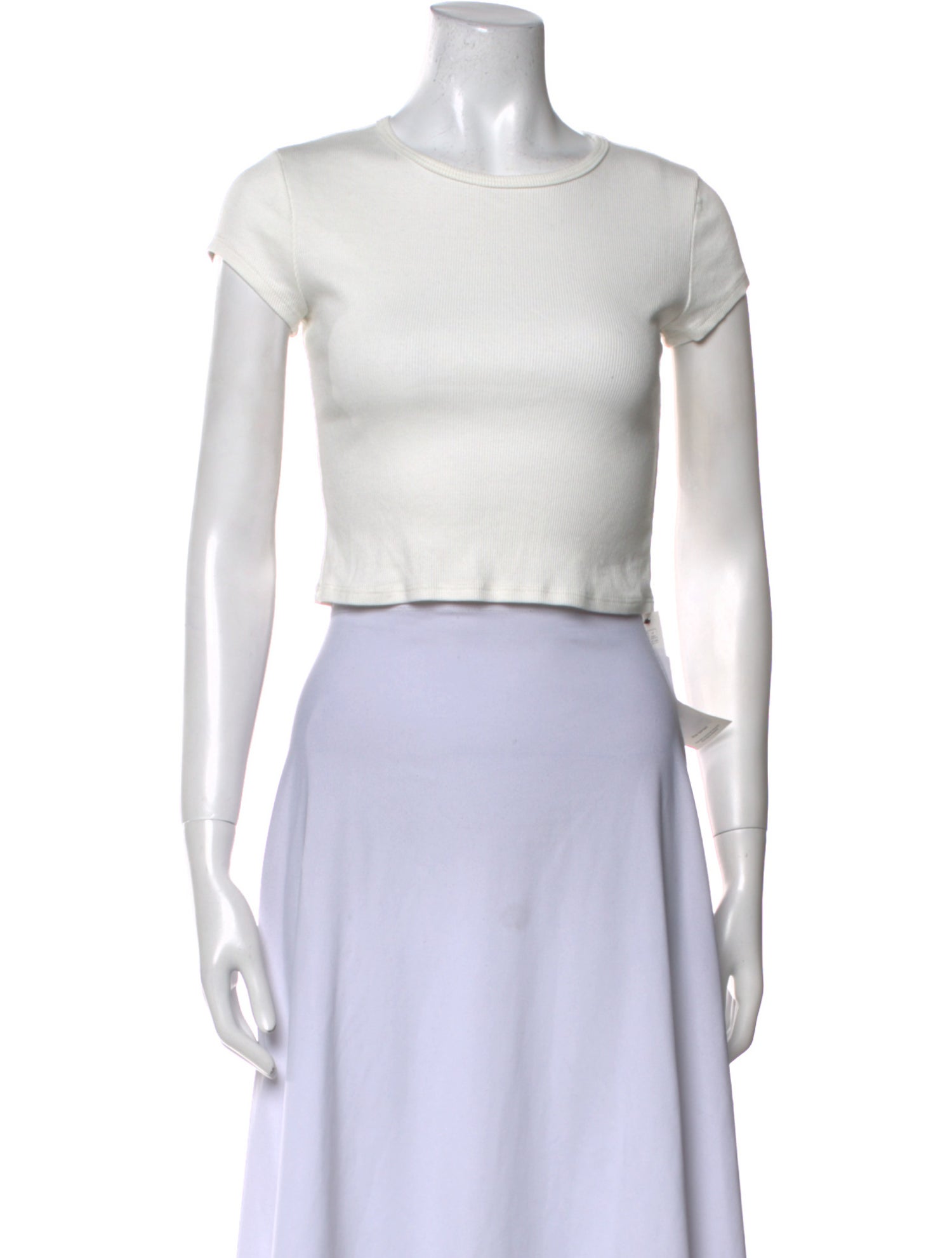 Reformation Bateau Neckline Short Sleeve Crop Top