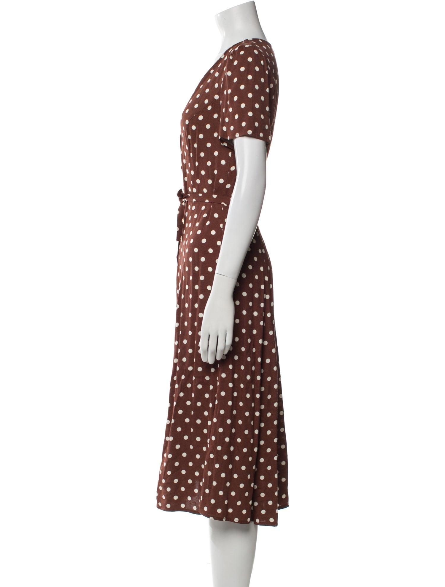 Reformation Polka Dot Print Midi Length Dress