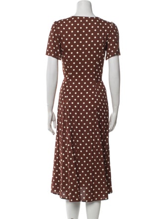Reformation Polka Dot Print Midi Length Dress