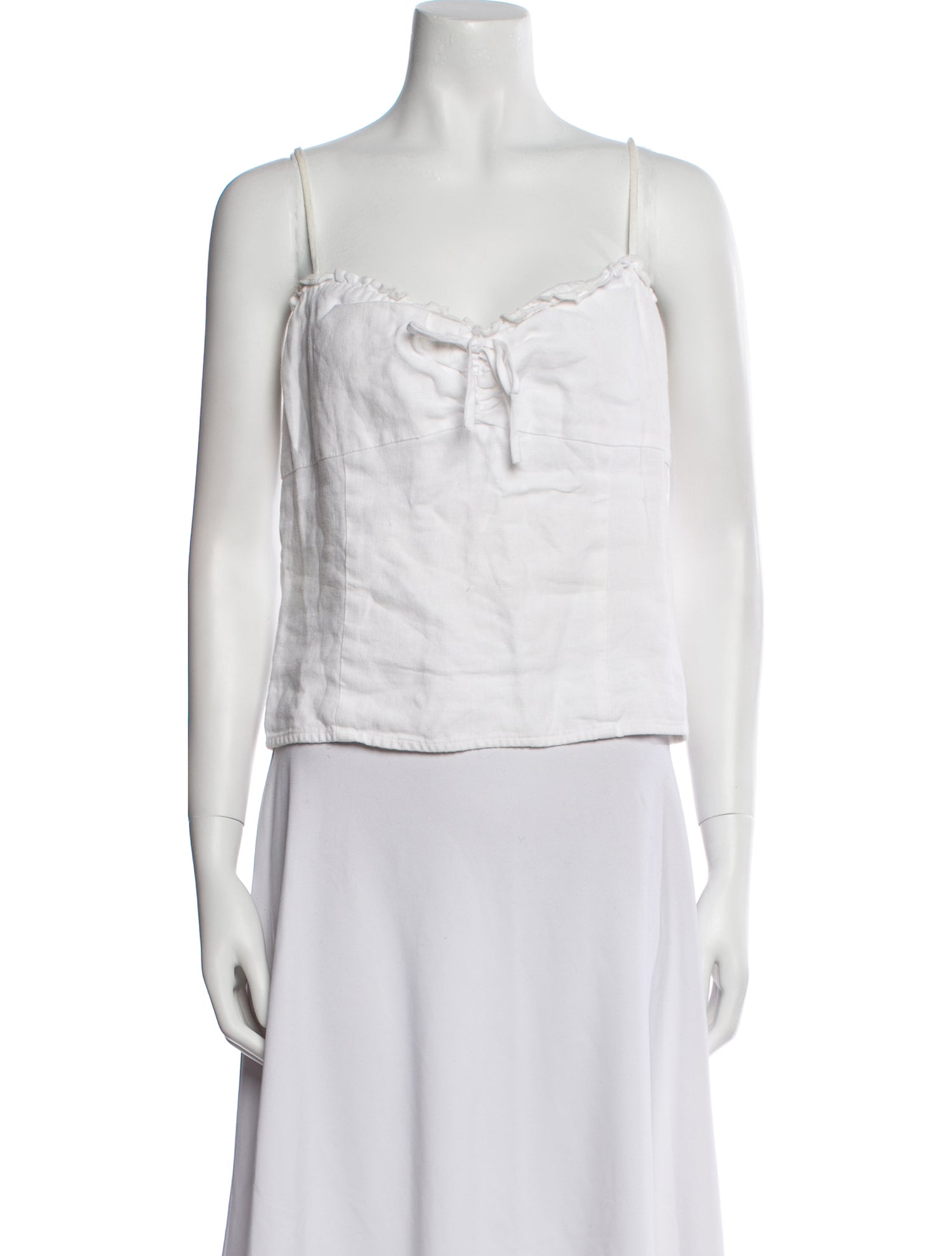 Reformation Linen Square Neckline Crop Top