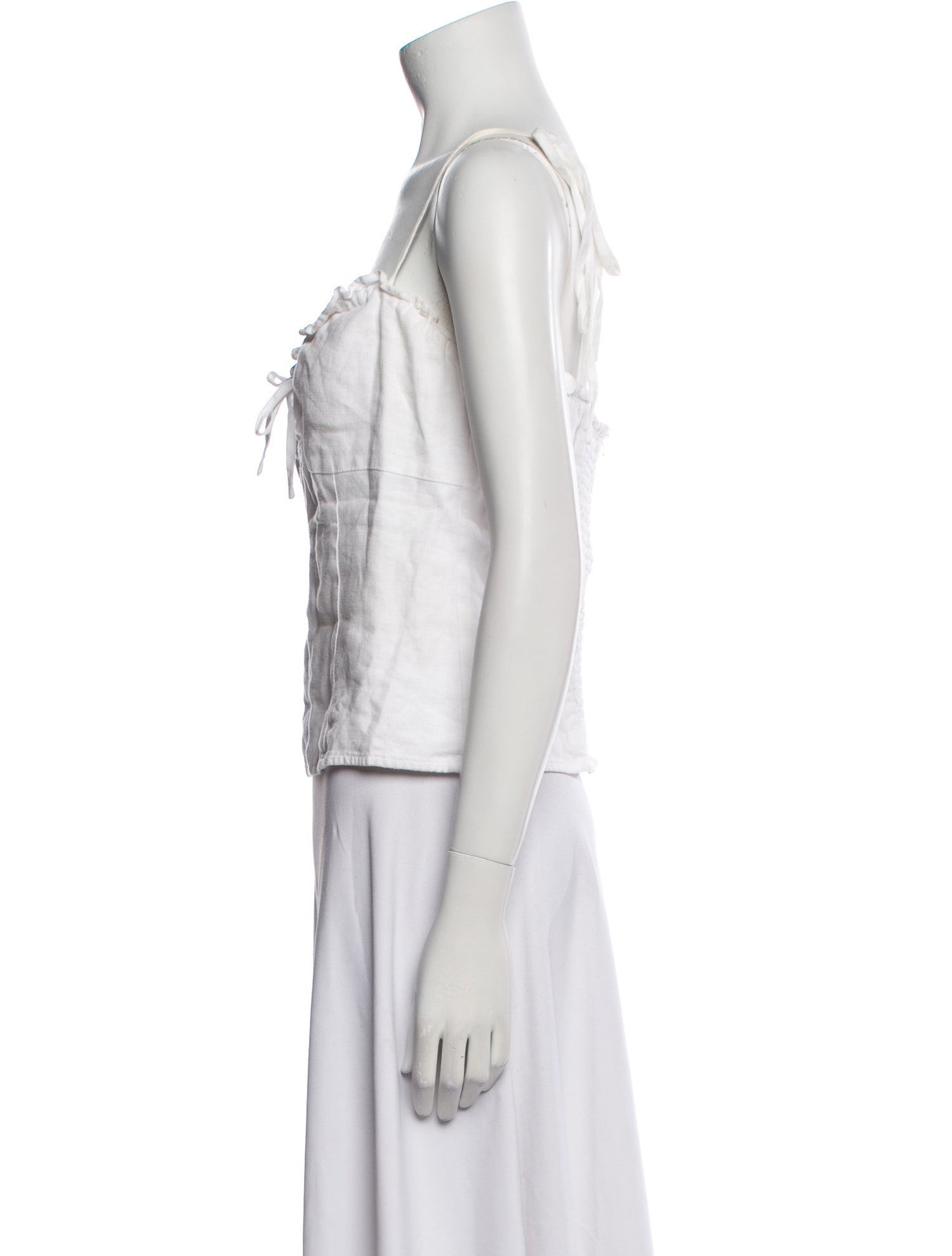 Reformation Linen Square Neckline Crop Top