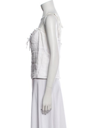 Reformation Linen Square Neckline Crop Top