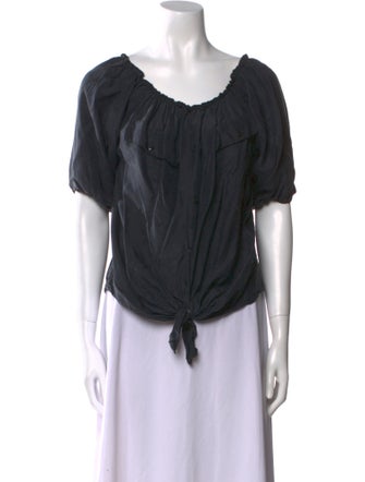 Reformation Scoop Neck Short Sleeve Blouse