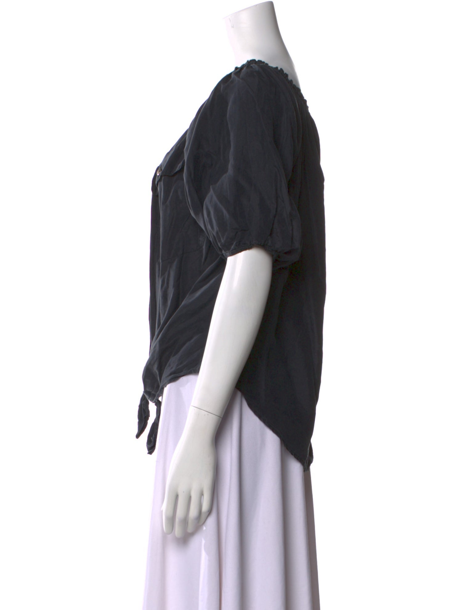 Reformation Scoop Neck Short Sleeve Blouse