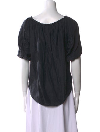 Reformation Scoop Neck Short Sleeve Blouse