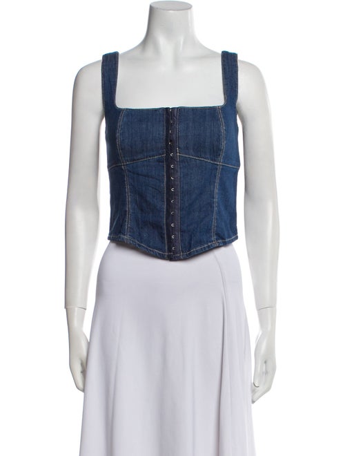 Reformation Square Neckline Sleeveless Crop Top