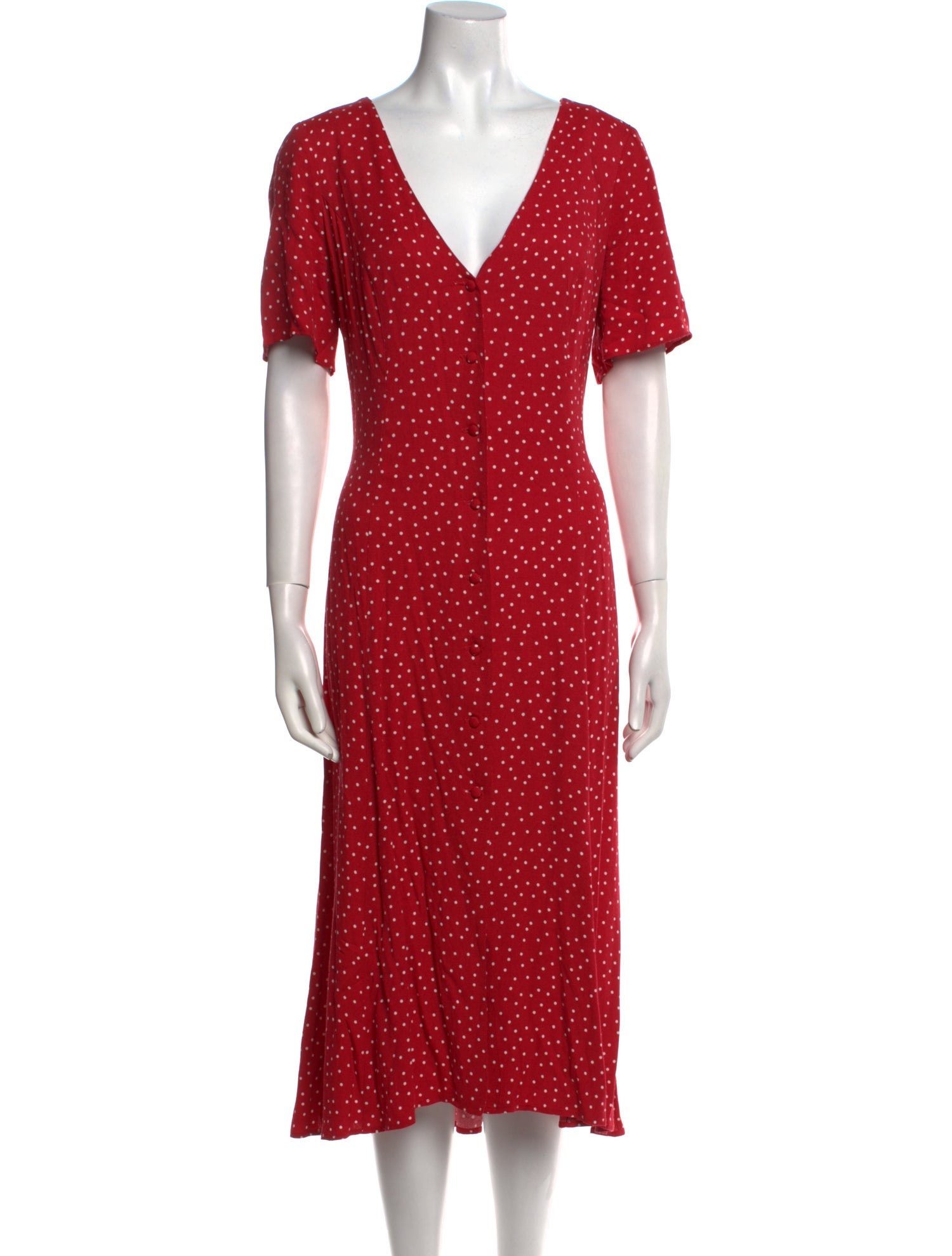 Reformation Polka Dot Print Long Dress