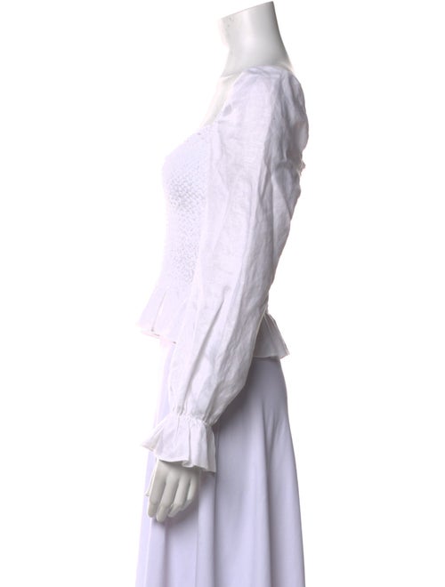 Reformation Linen Off-The-Shoulder Crop Top