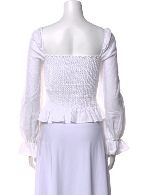 Reformation Linen Off-The-Shoulder Crop Top