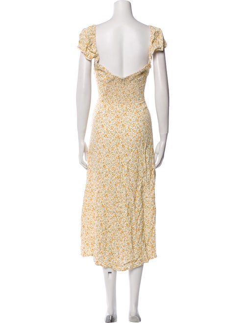 Reformation Floral Print Midi Length Dress