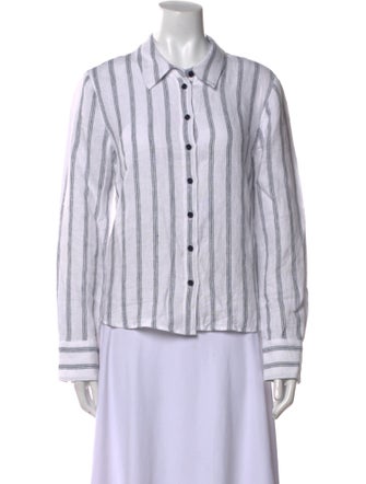 Reformation Linen Striped Button-Up Top