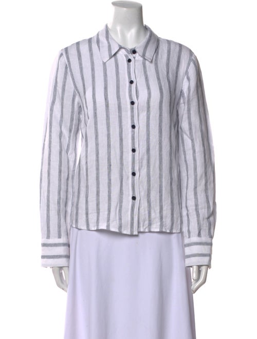 Reformation Linen Striped Button-Up Top