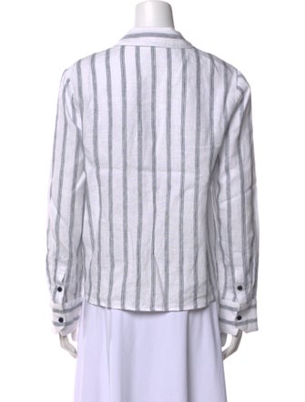 Reformation Linen Striped Button-Up Top
