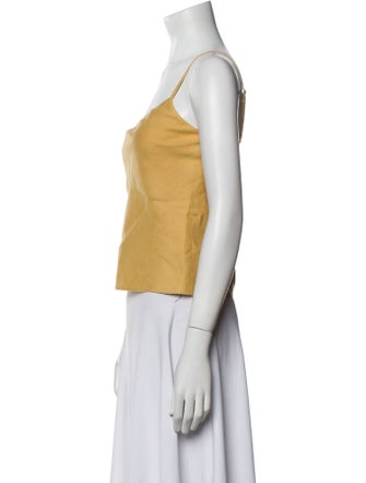 Reformation Linen Square Neckline Crop Top