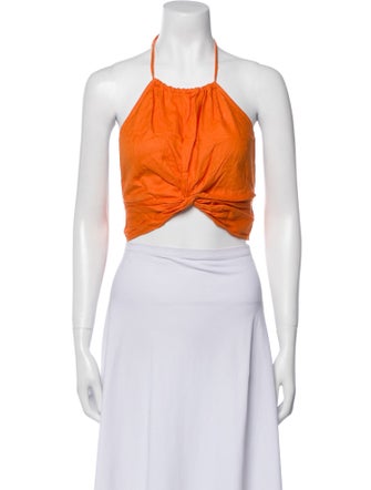 Reformation Linen Halterneck Crop Top