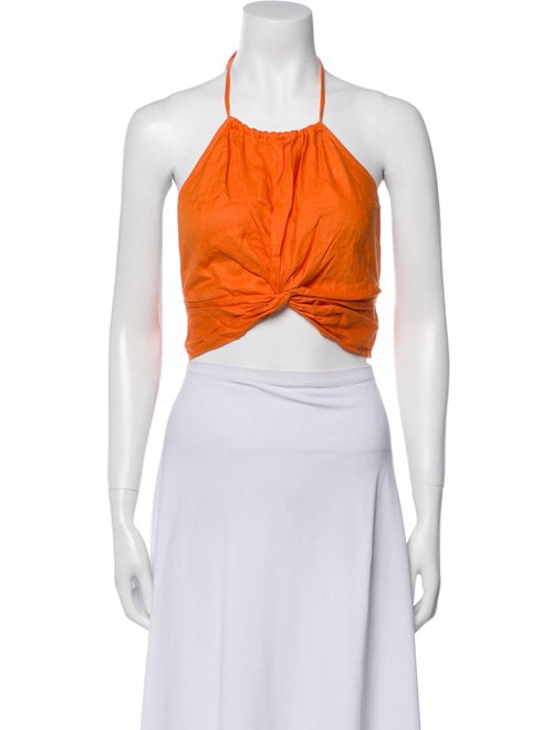 Reformation Linen Halterneck Crop Top