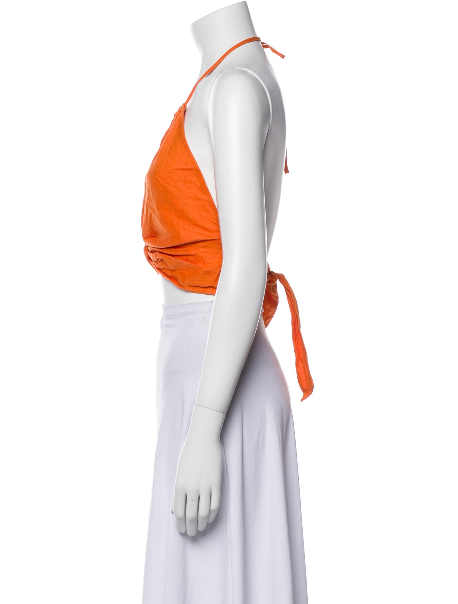 Reformation Linen Halterneck Crop Top