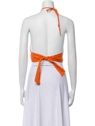 Reformation Linen Halterneck Crop Top