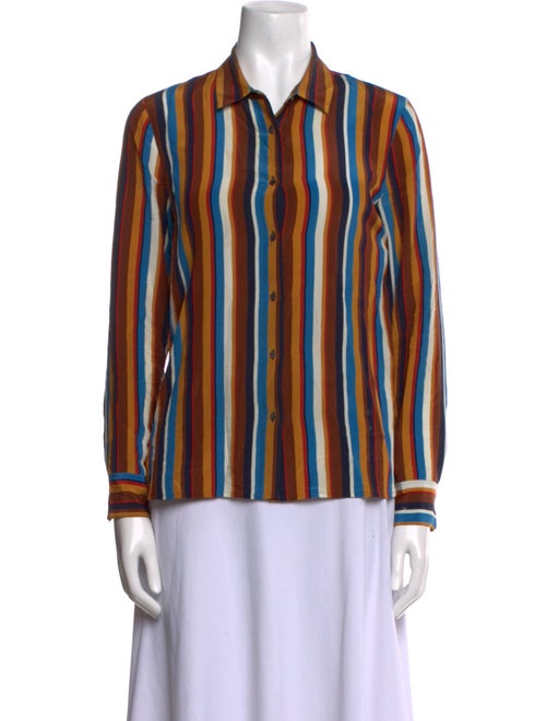 Reformation Silk Striped Button-Up Top