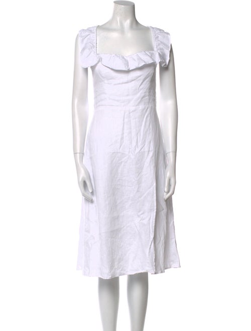 Reformation Square Neckline Midi Length Dress