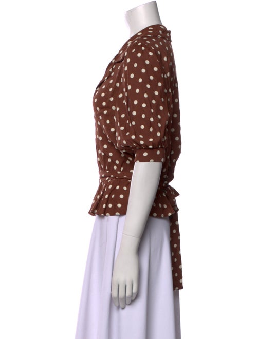 Reformation Polka Dot Print V-Neck Crop Top