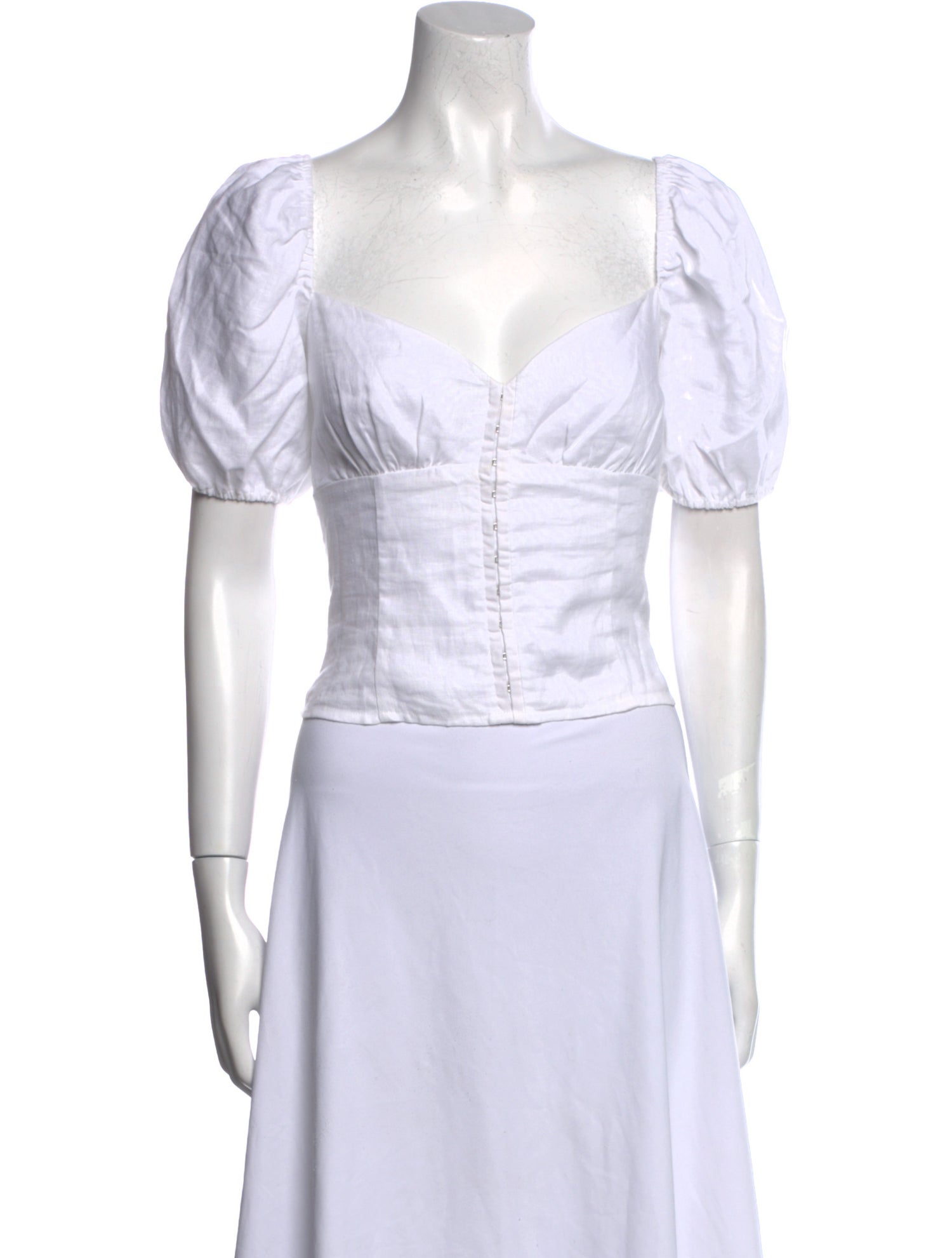 Reformation Linen Square Neckline Crop Top