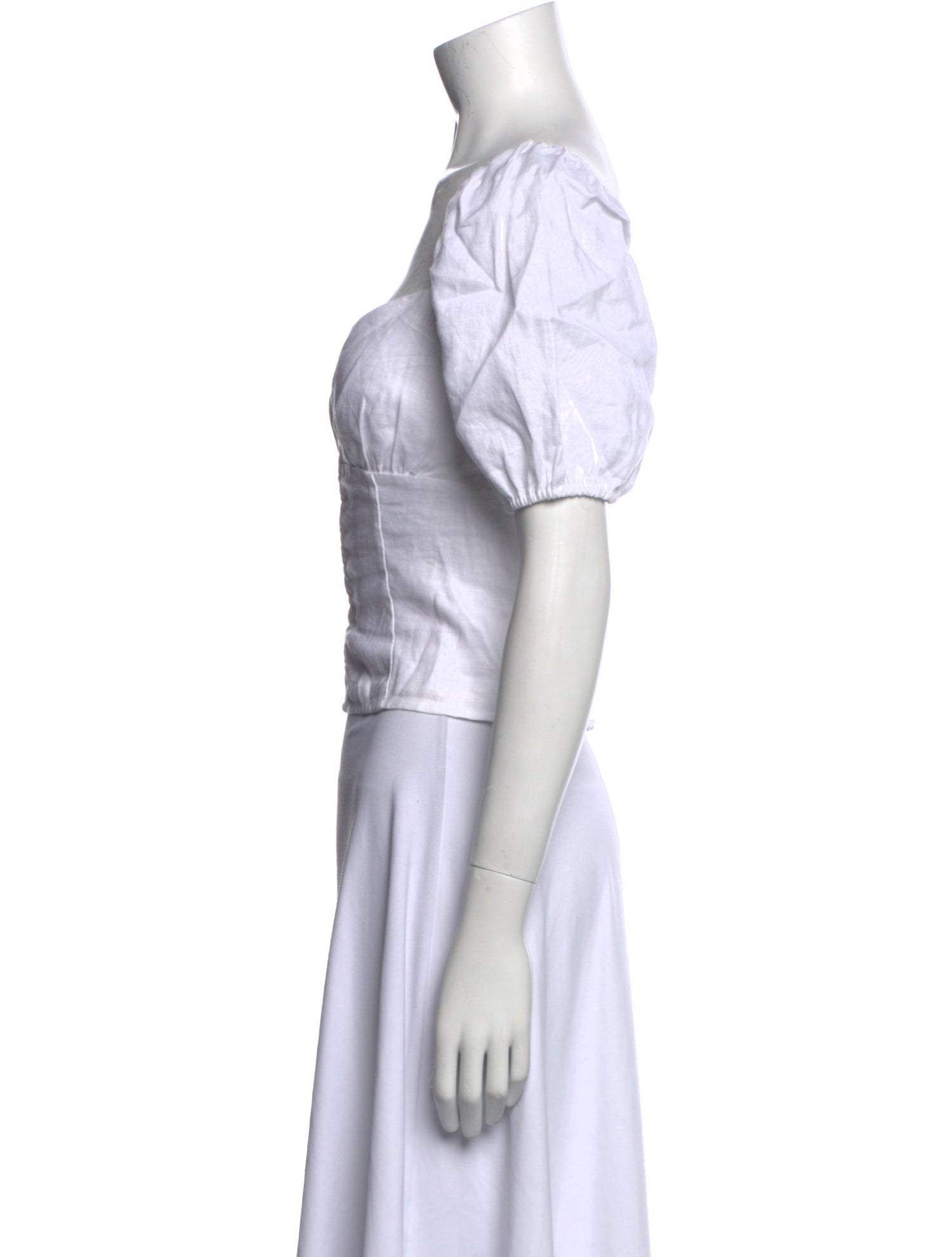 Reformation Linen Square Neckline Crop Top