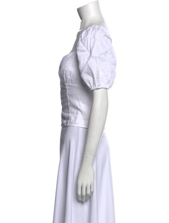 Reformation Linen Square Neckline Crop Top