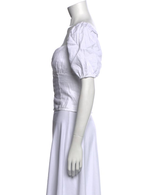 Reformation Linen Square Neckline Crop Top