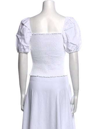 Reformation Linen Square Neckline Crop Top