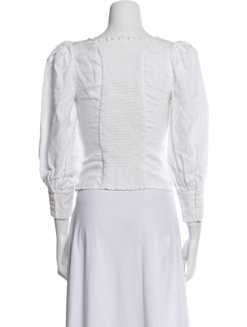 Reformation Square Neckline Three-Quarter Sleeve Crop Top