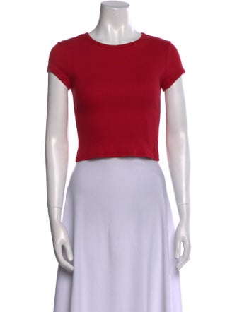 Reformation Crew Neck Short Sleeve Crop Top