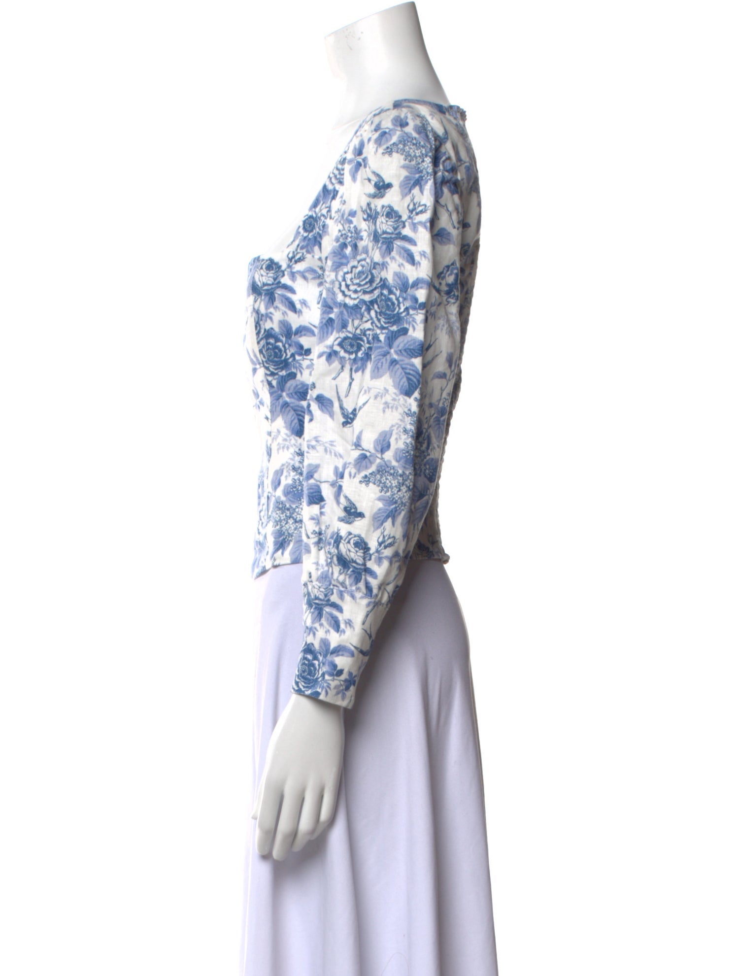 Reformation Linen Floral Print Crop Top