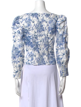 Reformation Linen Floral Print Crop Top