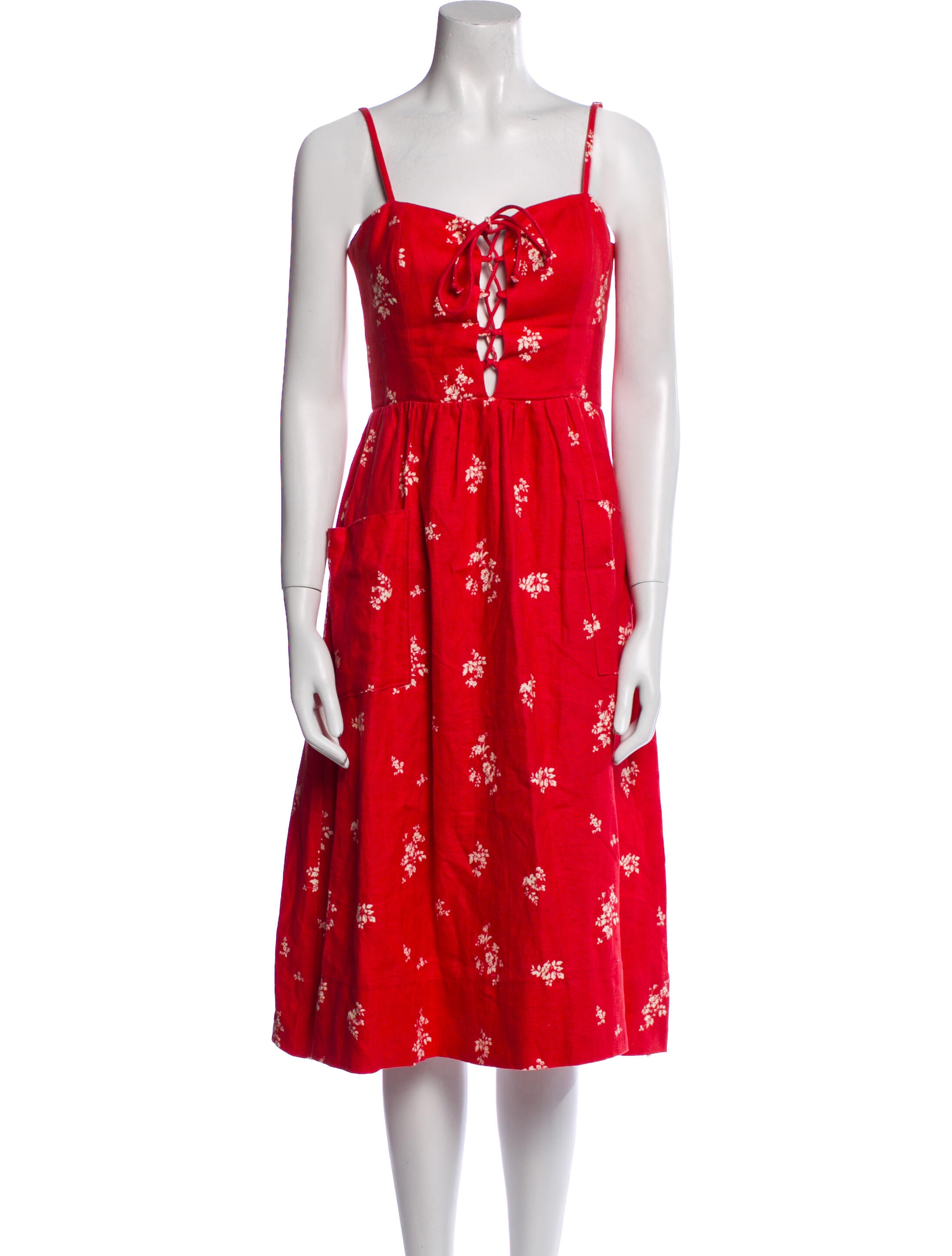 Reformation Linen Midi Length Dress