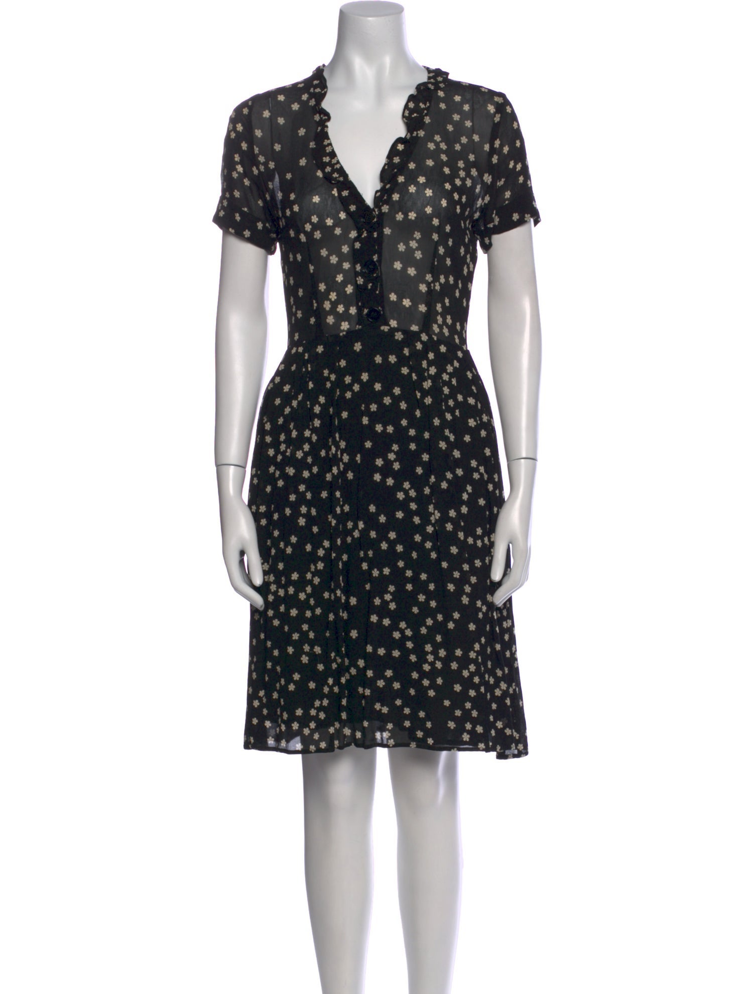 Reformation Polka Dot Print Knee-Length Dress