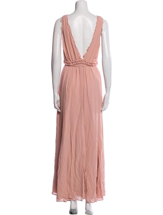 Reformation V-Neck Long Dress