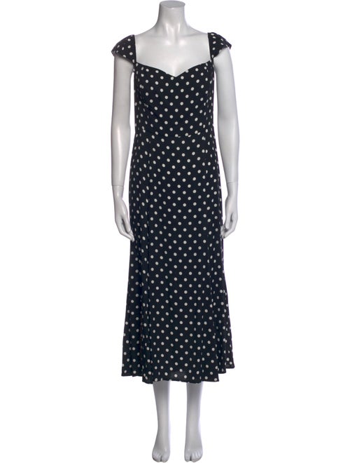 Reformation Polka Dot Print Long Dress